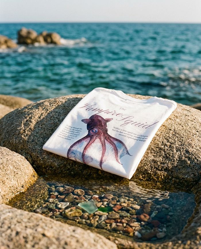 Folded tee on a rock