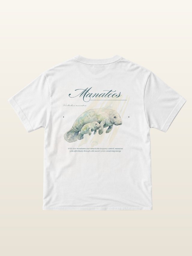 Manatee tee on model