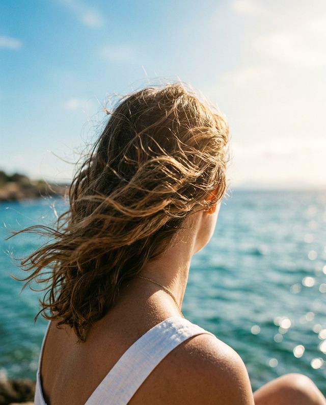 Wind in hair by the sea